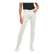 Witte Twill Jeans Straight-Leg Cream , White , Dames