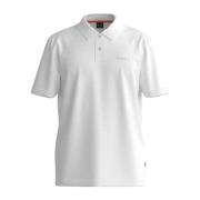 Heren Slub Polo Shirt Hugo Boss , White , Heren