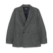 Grijze Wollen Blend Double-Breasted Jas A.p.c. , Gray , Dames