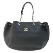 Pre-owned Leather totes Chanel Vintage , Black , Dames