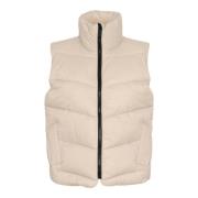 Gewatteerd Vest Veergrijs Kaffe , Beige , Dames