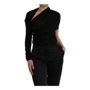 Stijlvolle Wollen Top met Uitsnijddetail Dolce & Gabbana , Black , Dam...