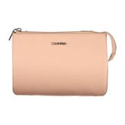 Roze Polyester Handtas met Verstelbare Schouderband Calvin Klein , Pin...