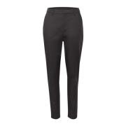 Hoge Taille Slim Fit Broek Zwart Oester Kaffe , Gray , Dames