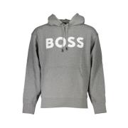 Grijs capuchontrui met logo Hugo Boss , Gray , Heren