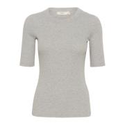 Melange T-shirt Top ¾ Mouwen Graniet InWear , Gray , Dames