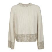 Raglan Boxy Crewneck Top Golden Goose , Beige , Dames