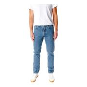 Tapered Fit Denim Jeans Nudie Jeans , Blue , Heren