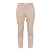 Geknipte Klei Broek met Elastische Taille InWear , Beige , Dames