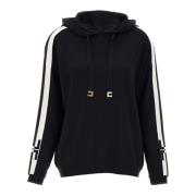 Zwarte Gebreide Sweatshirt met Capuchon Elisabetta Franchi , Black , D...