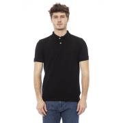 Trendy Polo Shirt met Voorborduurwerk Baldinini , Black , Heren