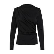 Lange Mouw Helle Top My Essential Wardrobe , Black , Dames