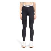 Logo Band High-Waisted Leggings Off White , Black , Dames