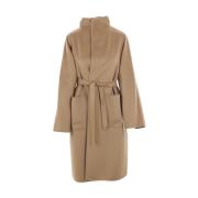 Bruine Cashmere Wrap Coat Max Mara , Brown , Dames