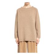 Hazelnootbruine Gebreide Off-Shoulder Top Max Mara , Beige , Dames