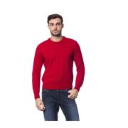 Merino Wol Ronde Hals Geborduurde Trui Billionaire , Red , Heren