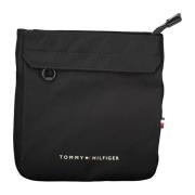 Verstelbare Schoudertas Zwart Polyester Tommy Hilfiger , Black , Heren