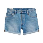 Opgerolde korte broek voor vrouwen Levi's , Blue , Dames