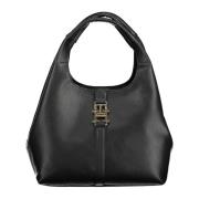 Zwarte polyurethaan handtas Tommy Hilfiger , Black , Dames