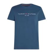 Heren Logo T-shirt Tommy Hilfiger , Blue , Heren