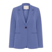 Blauw Indigo Blazer Jas Kaffe , Blue , Dames