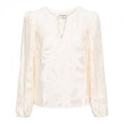 Jacquard Blouse Roomwit &Co Woman , Beige , Dames