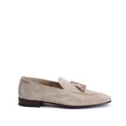 Suède Loafer met Puntige Neus Testoni , Beige , Heren