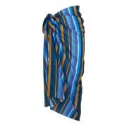 Blauw Gestreepte Katoenen Sarong Gallo , Multicolor , Dames