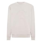 B Crew Neck Sweatshirt In Katoenmix Boggi Milano , Beige , Heren