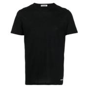 Zwarte Korte Mouw T-Shirt Jil Sander , Black , Heren