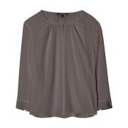 Flowing Techno Silk Blouse Shirt Luisa Cerano , Gray , Dames