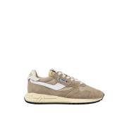 Pepper/White Leren Lage Sneakers Autry , Brown , Dames