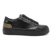 Stella Studs Detail Leren Sneakers AGL , Black , Dames