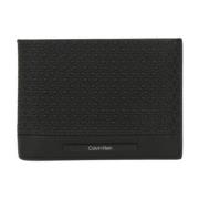 Moderne Bar Trifold Portemonnee met Muntvak Calvin Klein , Black , Her...