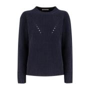 Klassieke Gebreide Trui Le Tricot Perugia , Blue , Dames