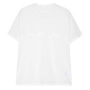 Chiffon White Logo Tee Shirt Helmut Lang , White , Heren