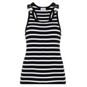 Geribbelde Gestreepte Tanktop Jean Paul Gaultier , Black , Dames