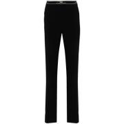 Zwarte Rechte Broek met Splitten Elisabetta Franchi , Black , Dames