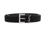 Zwarte taille riem met stijl C0X0E Saint Laurent , Black , Heren