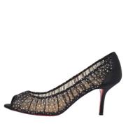 Pre-owned Satin heels Christian Louboutin Pre-owned , Black , Dames