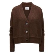 Kasjmier Zijde Vest Oversized V-Hals LU REN , Brown , Dames