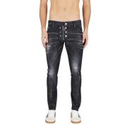 Zwarte Twist Slim Fit Jeans Dsquared2 , Black , Heren