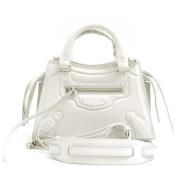 Pre-owned Leather handbags Balenciaga Vintage , White , Dames