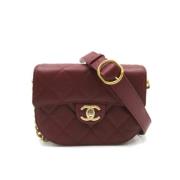 Pre-owned Leather chanel-bags Chanel Vintage , Red , Dames