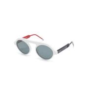 Witte Ronde Zonnebril Thom Browne , White , Unisex