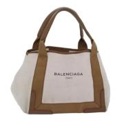 Pre-owned Canvas handbags Balenciaga Vintage , Beige , Dames