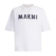 Witte Casual T-Shirt Marni , White , Heren