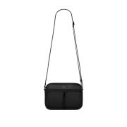 Zwarte leren schoudertas Saint Laurent , Black , Heren