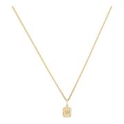 Tiny Pavé Tag Ketting Goud Vedder & Vedder , Yellow , Dames