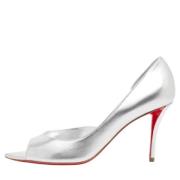 Pre-owned Leather heels Christian Louboutin Pre-owned , Gray , Dames